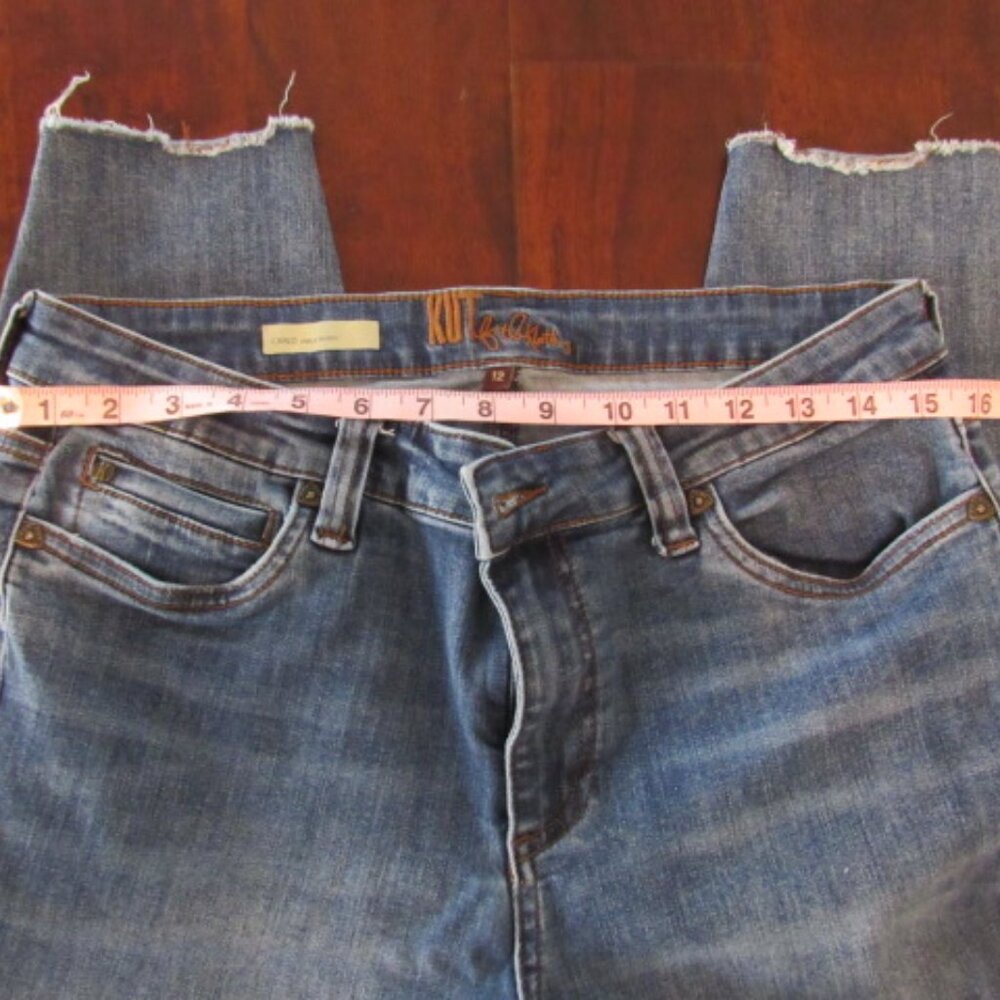 Kut From The Kloth Carlo Jeans Size 12 Raw Hem Ankle Straight